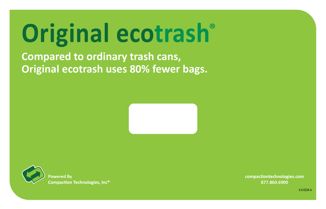 Green Sustainability Decal Kit for Original ecotrash Compactors With Two Lights