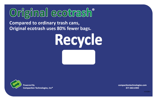 Blue Recycle Decal Kit for Original ecotrash Compactors With Two Lights