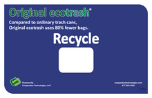 Blue Recycle Decal Kit for Original ecotrash Compactors With LCD Screen